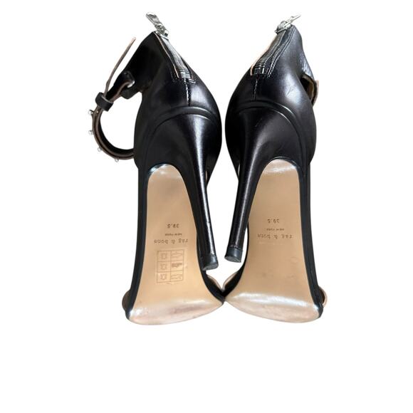 Rag & Bone Tamira II Heel Sandal Leather Studded Stiletto Size 9 Ankle Strap - Picture 10 of 12
